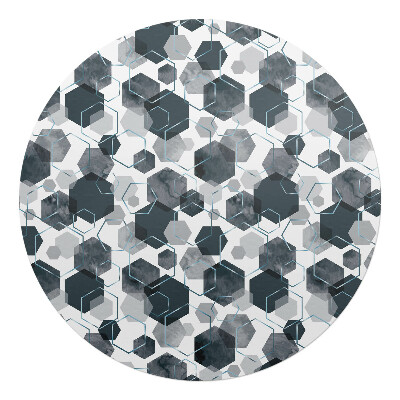 Podložka pod kolieskovú stoličku okrúhla Geometrické šesťuholníky