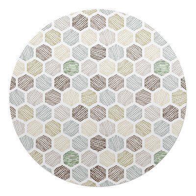 Podložka pod stoličku na kolieskach okrúhla Šesťuholníky s pruhmi