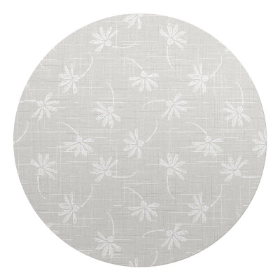 Podložka pod kolieskovú stoličku okrúhla Kvetinový vzor na látke