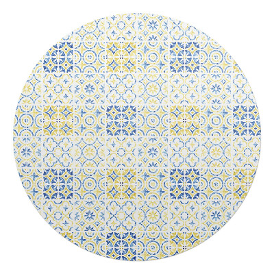 Podložka pod kolieskovú stoličku okrúhla Geometrický retro vzor