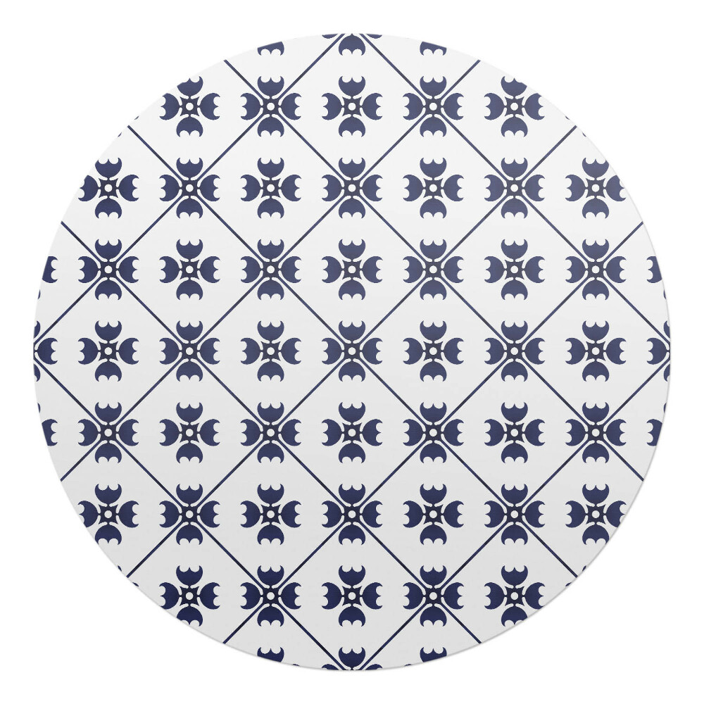 Podložka pod kolieskovú stoličku okrúhla Geometrický retro vzor