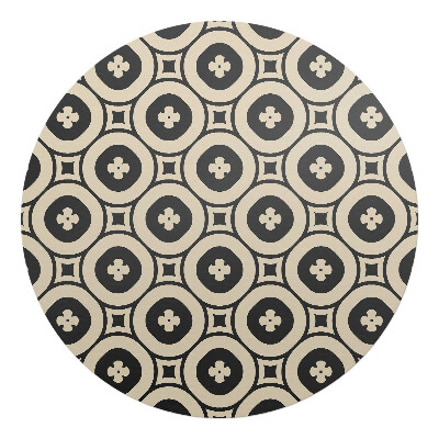 Podložka pod stoličku na kolieskach okrúhla Geometrický retro vzor