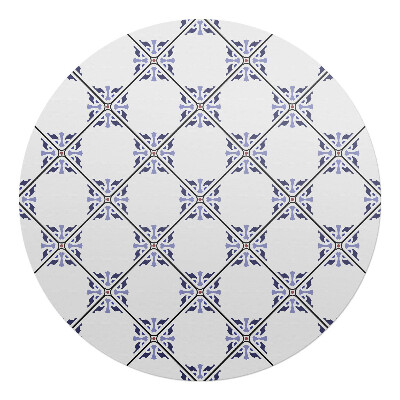 Podložka pod stoličku okrúhla Geometrický kockovaný vzor