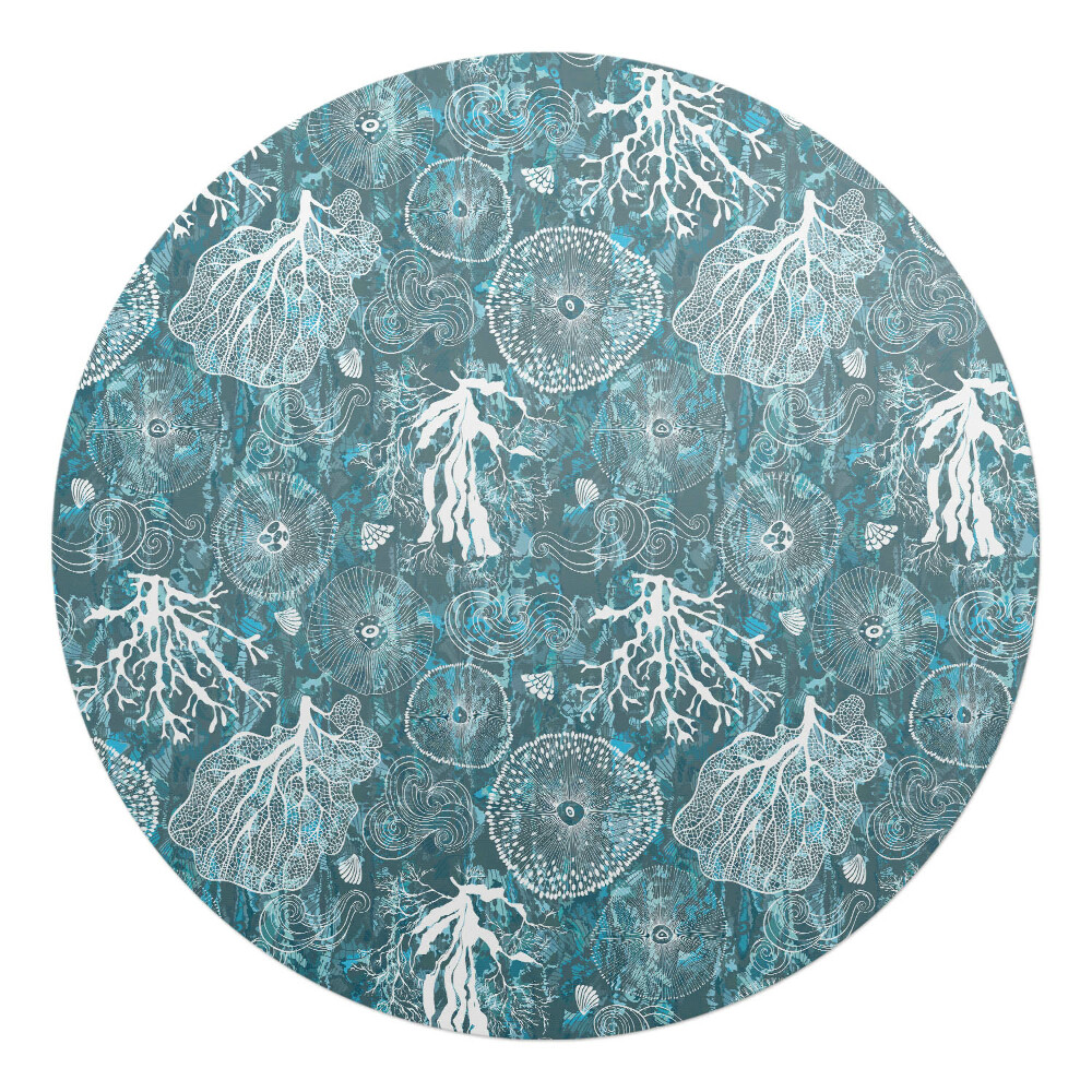 Podložka pod stoličku okrúhla Organické morské vzory