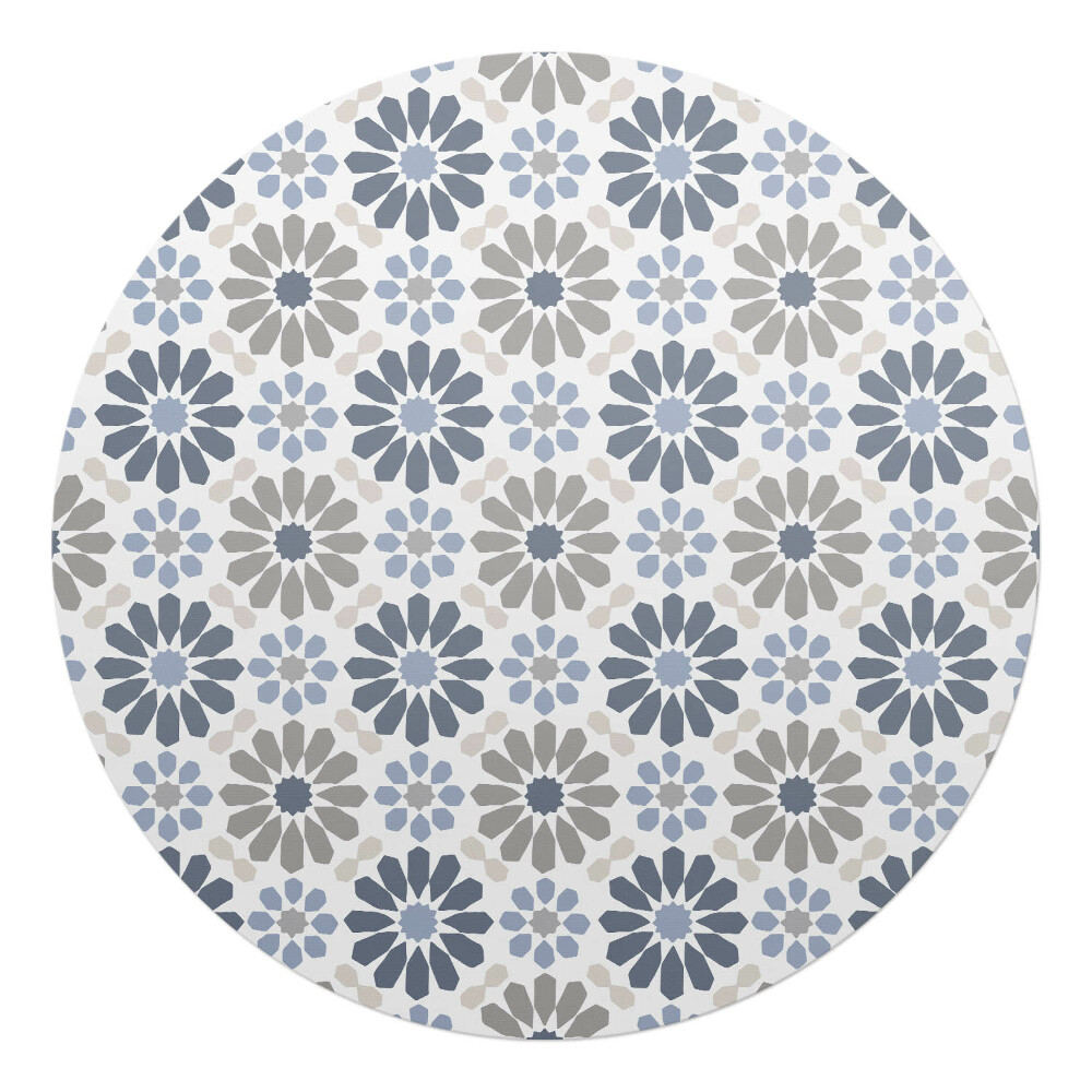 Podložka pod kolieskovú stoličku okrúhla Retro kvetinový vzor