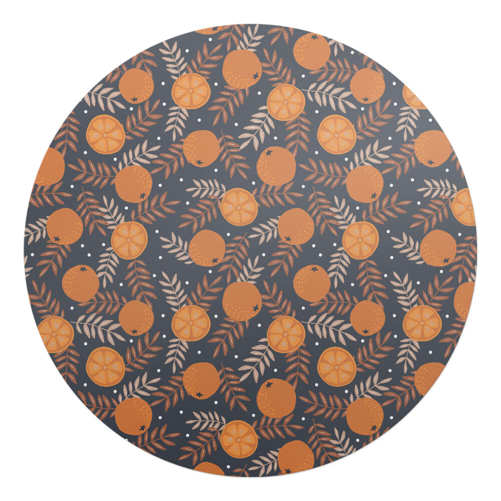 Podložka pod kolieskovú stoličku okrúhla Pomaranče a listy