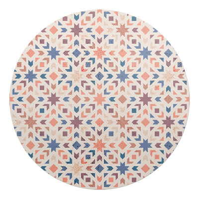 Podložka pod stoličku na kolieskach okrúhla Geometrický retro vzor