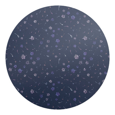 Podložka pod stoličku na kolieskach okrúhla Kvetinový nočný vzor