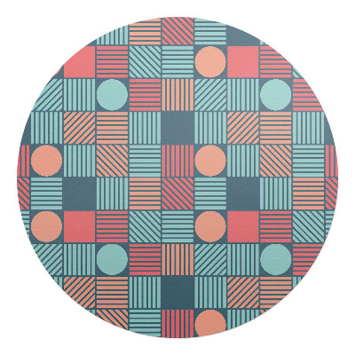 Podložka pod stoličku okrúhla Geometrický retro vzor