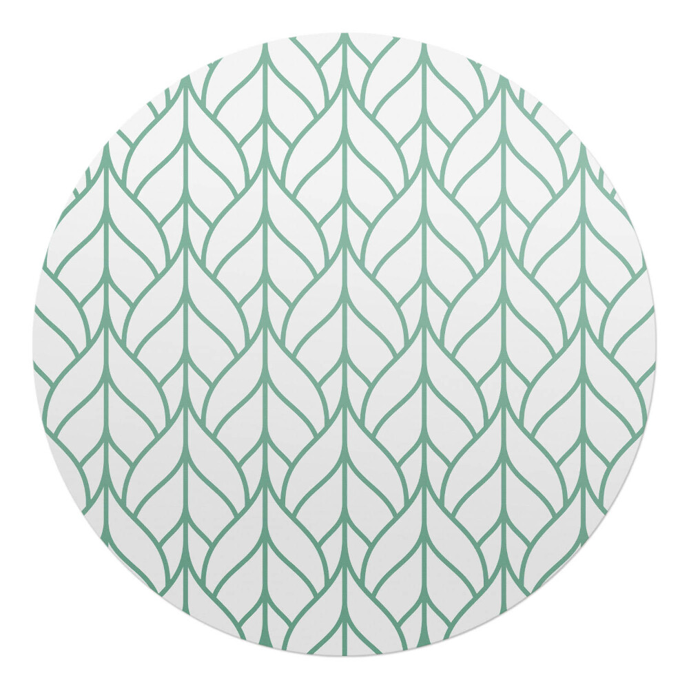 Podložka pod kolieskovú stoličku okrúhla Listy vo vzore