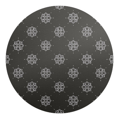 Podložka pod stoličku okrúhla Retro kvetinový vzor