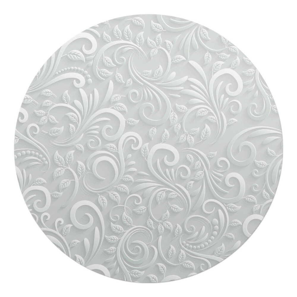 Podložka pod stoličku na kolieskach okrúhla Elegantná listová ozdoba