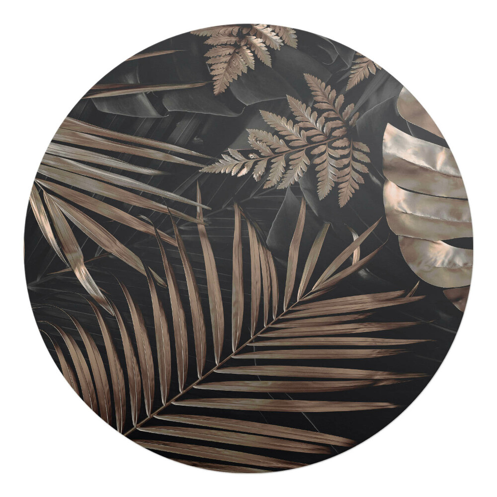 Podložka pod kolieskovú stoličku okrúhla Tropické listy