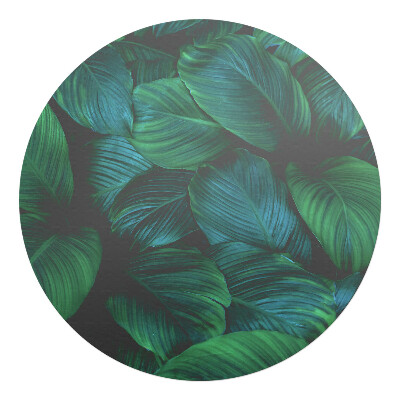 Podložka pod kolieskovú stoličku okrúhla Tropické listy