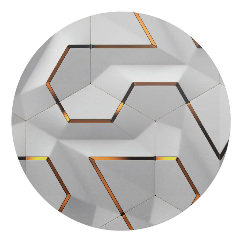 Podložka pod kolieskovú stoličku okrúhla Geometrické šesťuholníky