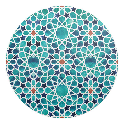 Podložka pod stoličku na kolieskach okrúhla Geometrický vzor