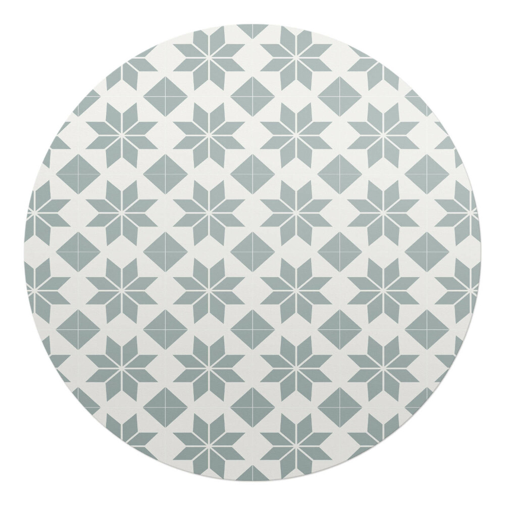 Podložka pod kolieskovú stoličku okrúhla Geometrický kvetinový vzor