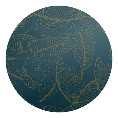 Podložka pod stoličku okrúhla Listy na tmavom pozadí