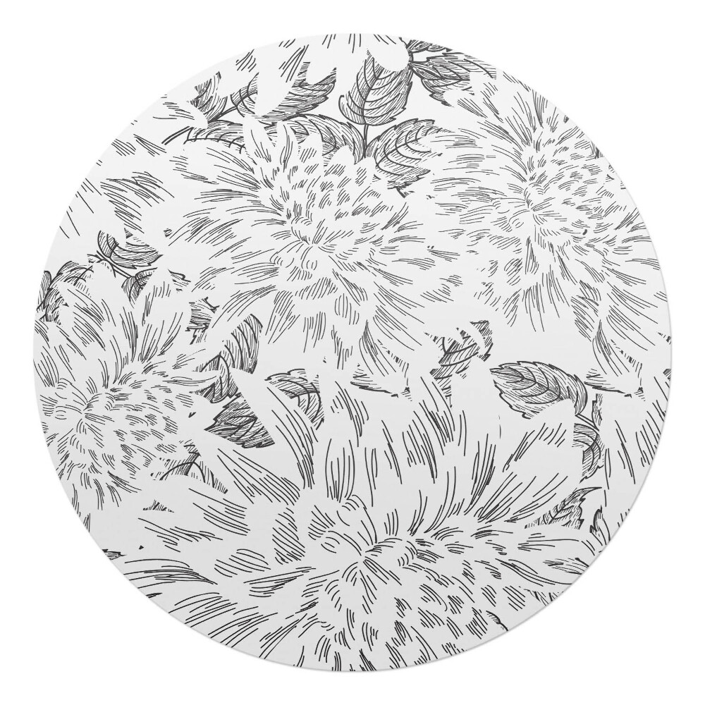 Podložka pod kolieskovú stoličku okrúhla Náčrt kvetinového listu