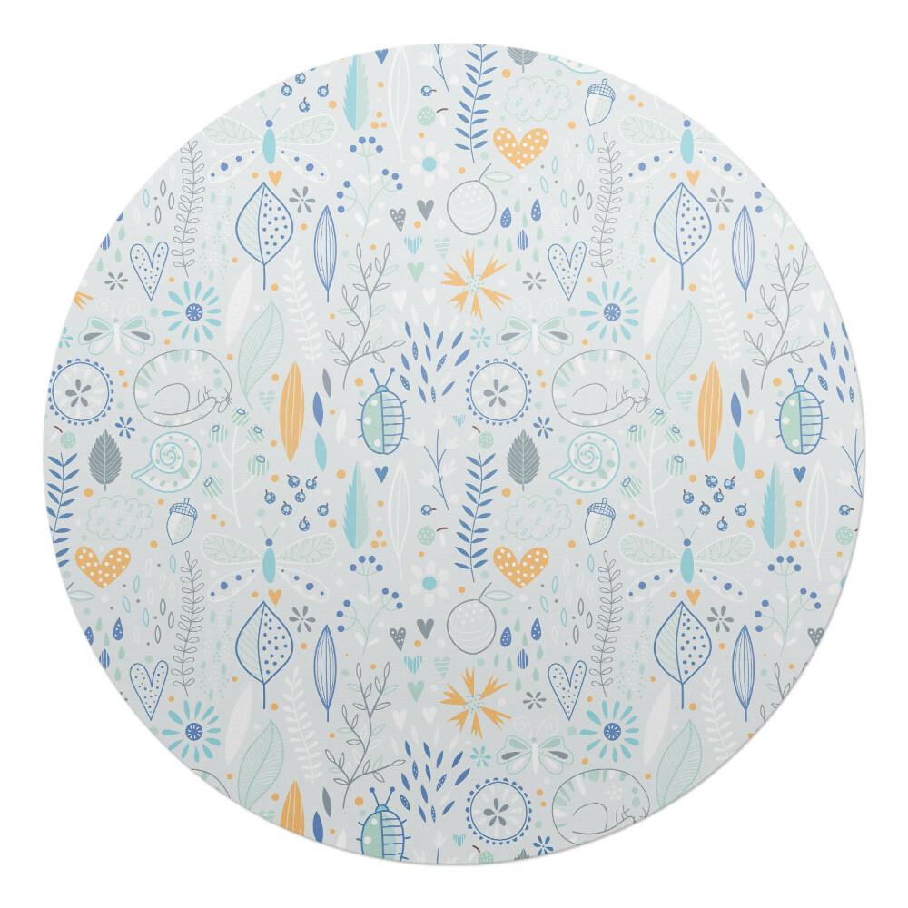 Podložka pod stoličku na kolieskach okrúhla Jemný vzor prírody