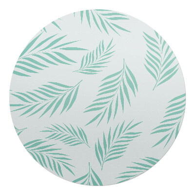 Podložka pod kolieskovú stoličku okrúhla Vzor palmových listov