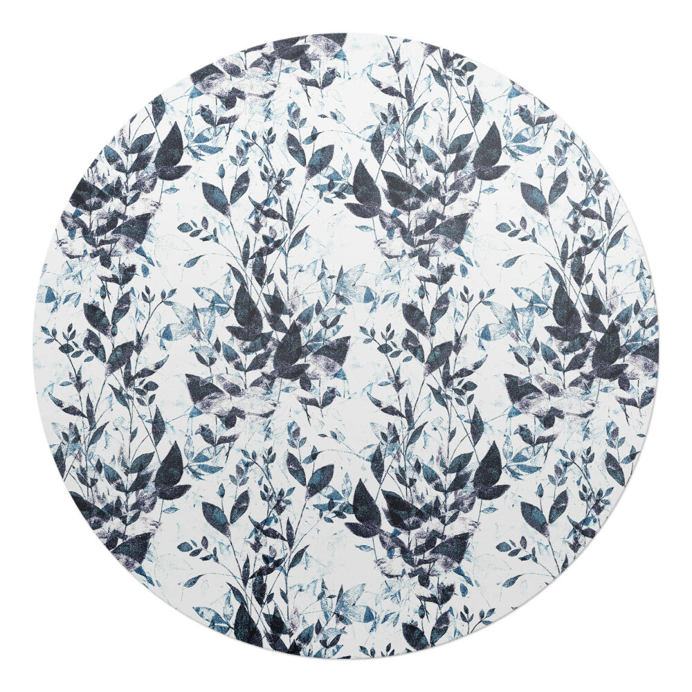 Podložka pod stoličku na kolieskach okrúhla Vintage rastlinný vzor