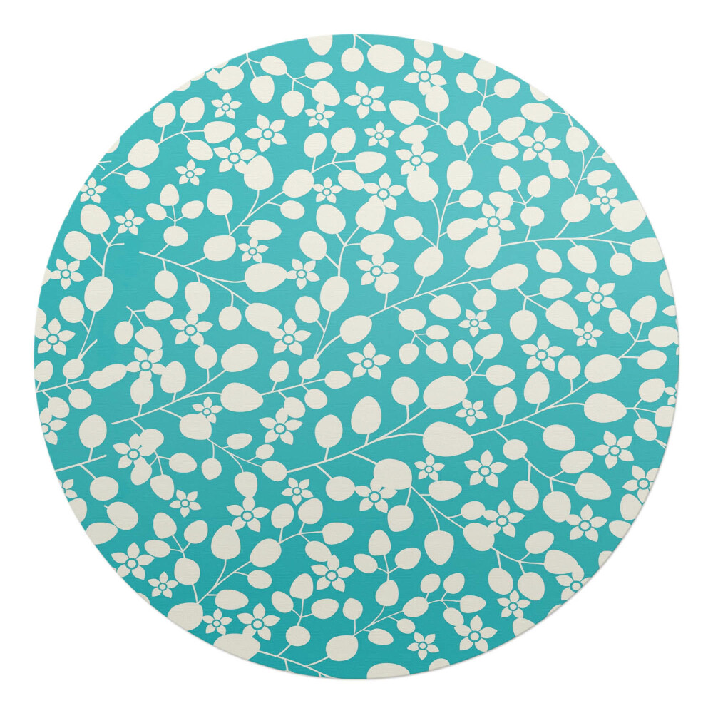 Podložka pod stoličku okrúhla Kvetinový listový vzor