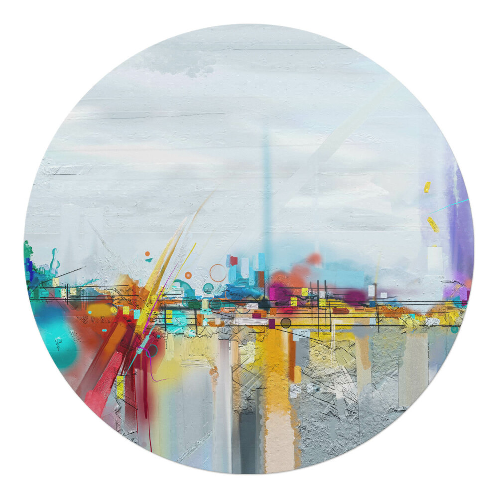 Podložka pod stoličku na kolieskach okrúhla Abstraktná krajina