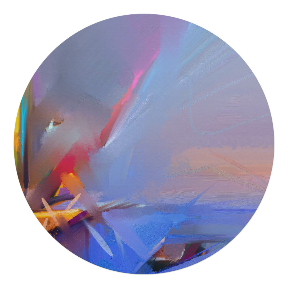 Podložka pod stoličku okrúhla Abstraktné ťahy