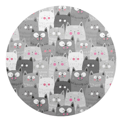 Podložka pod stoličku okrúhla Vzor roztomilých mačiek