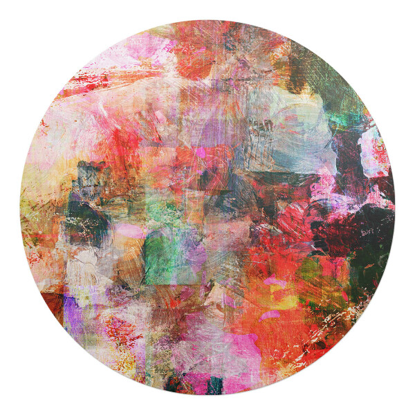 Podložka pod kolieskovú stoličku okrúhla Abstraktná mozaika