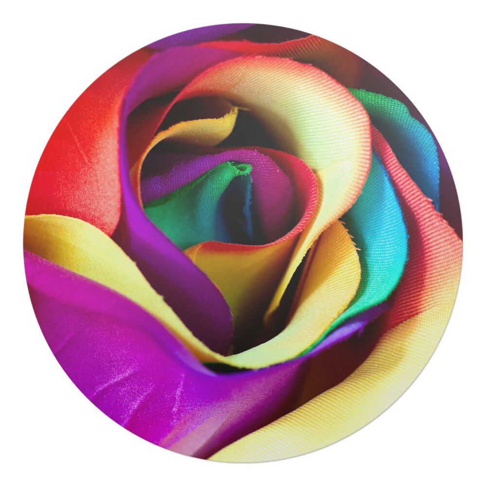 Podložka pod kolieskovú stoličku okrúhla Dúhovo sfarbený kvet