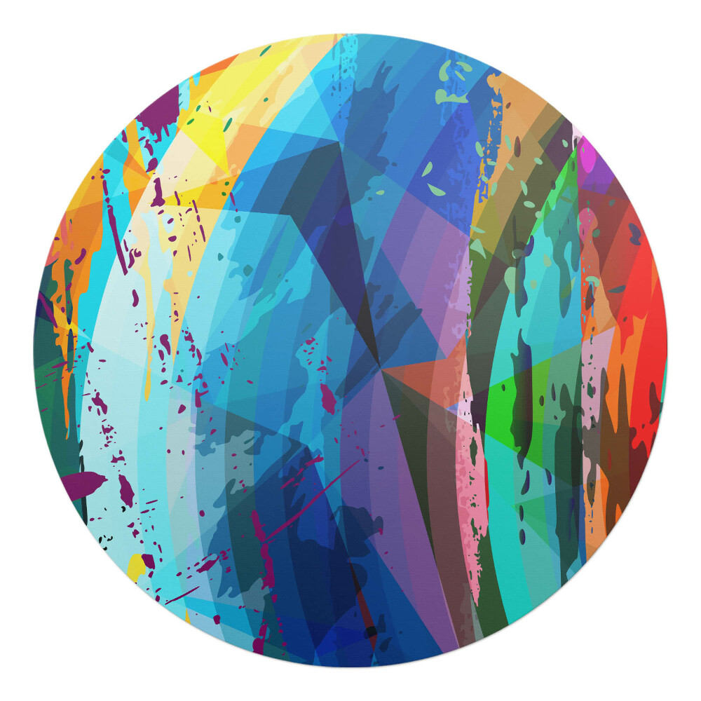 Podložka pod kolieskovú stoličku okrúhla Abstraktná mozaika