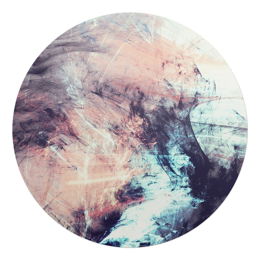 Podložka pod kolieskovú stoličku okrúhla Abstraktný chaos štetcom