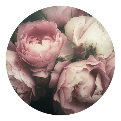 Podložka pod stoličku na kolieskach okrúhla Kytica ružových kvetov