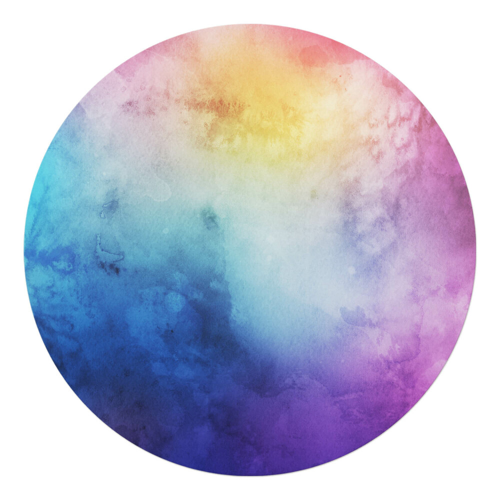 Podložka pod kolieskovú stoličku okrúhla Akvarelové ombre