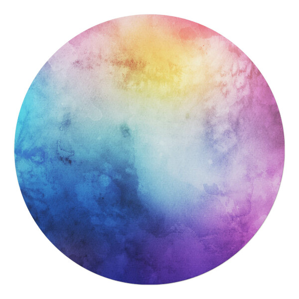 Podložka pod kolieskovú stoličku okrúhla Akvarelové ombre