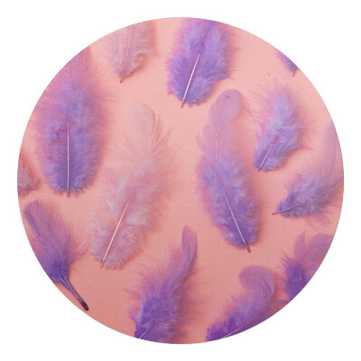 Podložka pod stoličku okrúhla Perie na pastelovom pozadí