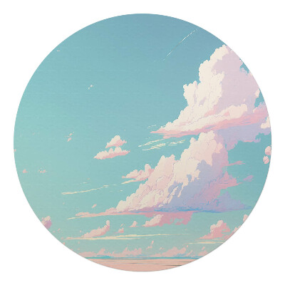 Podložka pod kolieskovú stoličku okrúhla Oblaky na oblohe