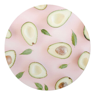 Podložka pod kolieskovú stoličku okrúhla Avokádo a listy