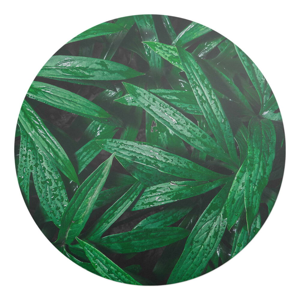 Podložka pod stoličku na kolieskach okrúhla Listy v daždi