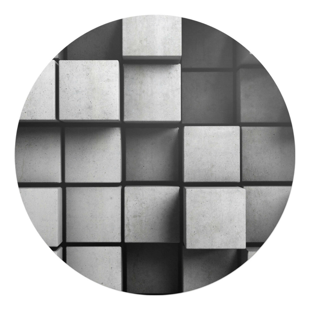 Podložka pod stoličku na kolieskach okrúhla Geometrické kocky