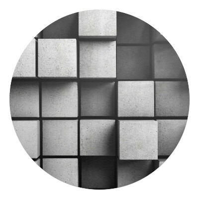 Podložka pod stoličku na kolieskach okrúhla Geometrické kocky