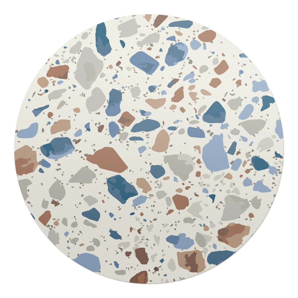 Podložka pod kolieskovú stoličku okrúhla Terrazzo v pastelových farbách