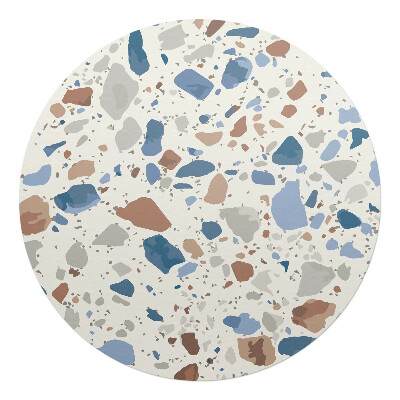 Podložka pod kolieskovú stoličku okrúhla Terrazzo v pastelových farbách