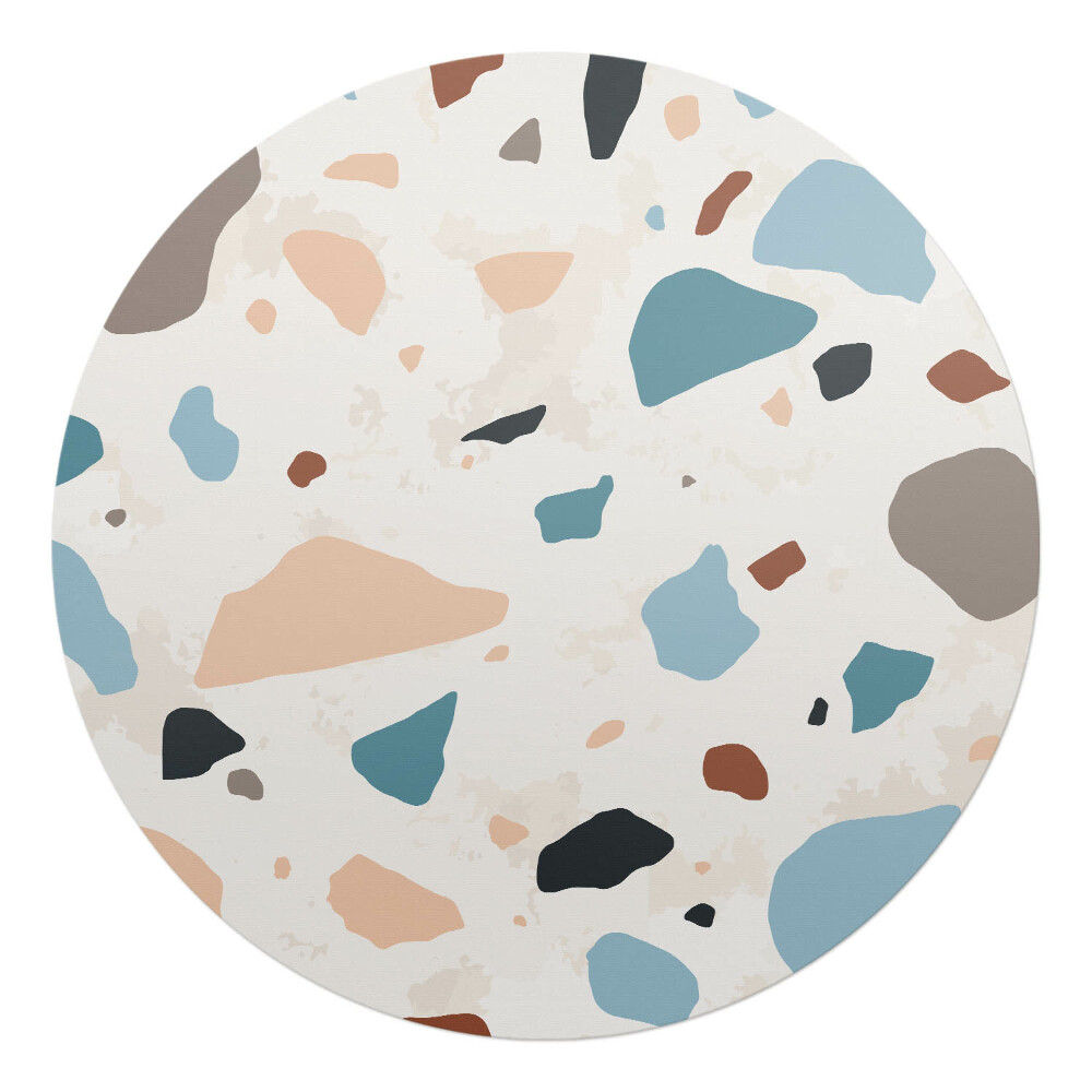 Podložka pod kolieskovú stoličku okrúhla Terazzo abstraktné