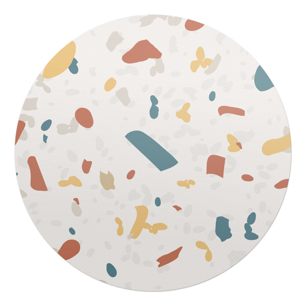 Podložka pod kolieskovú stoličku okrúhla Terazzo abstraktné
