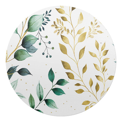 Podložka pod stoličku na kolieskach okrúhla Listy a vetvičky