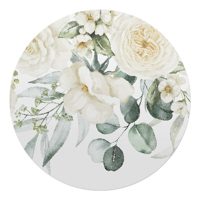 Podložka pod stoličku okrúhla Vintage kvetinový vzor