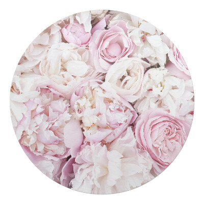 Podložka pod kolieskovú stoličku okrúhla Pastelové pivonky